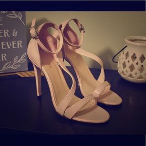 Nude Crossover Strap Heels